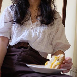 Anthropologie Puff Sleeve Top